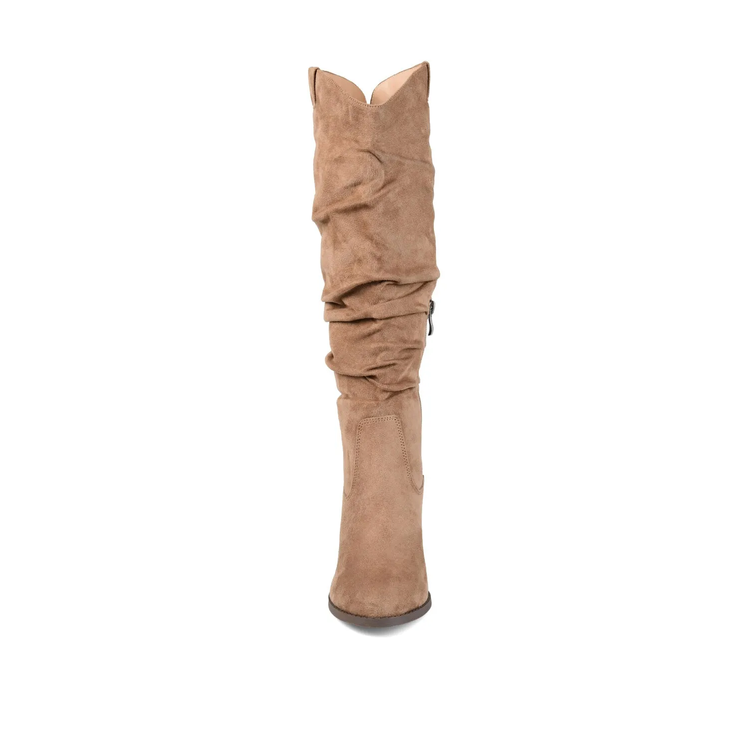 ANEIL KNEE-HIGH BOOTS IN FAUX SUEDE faux wrap