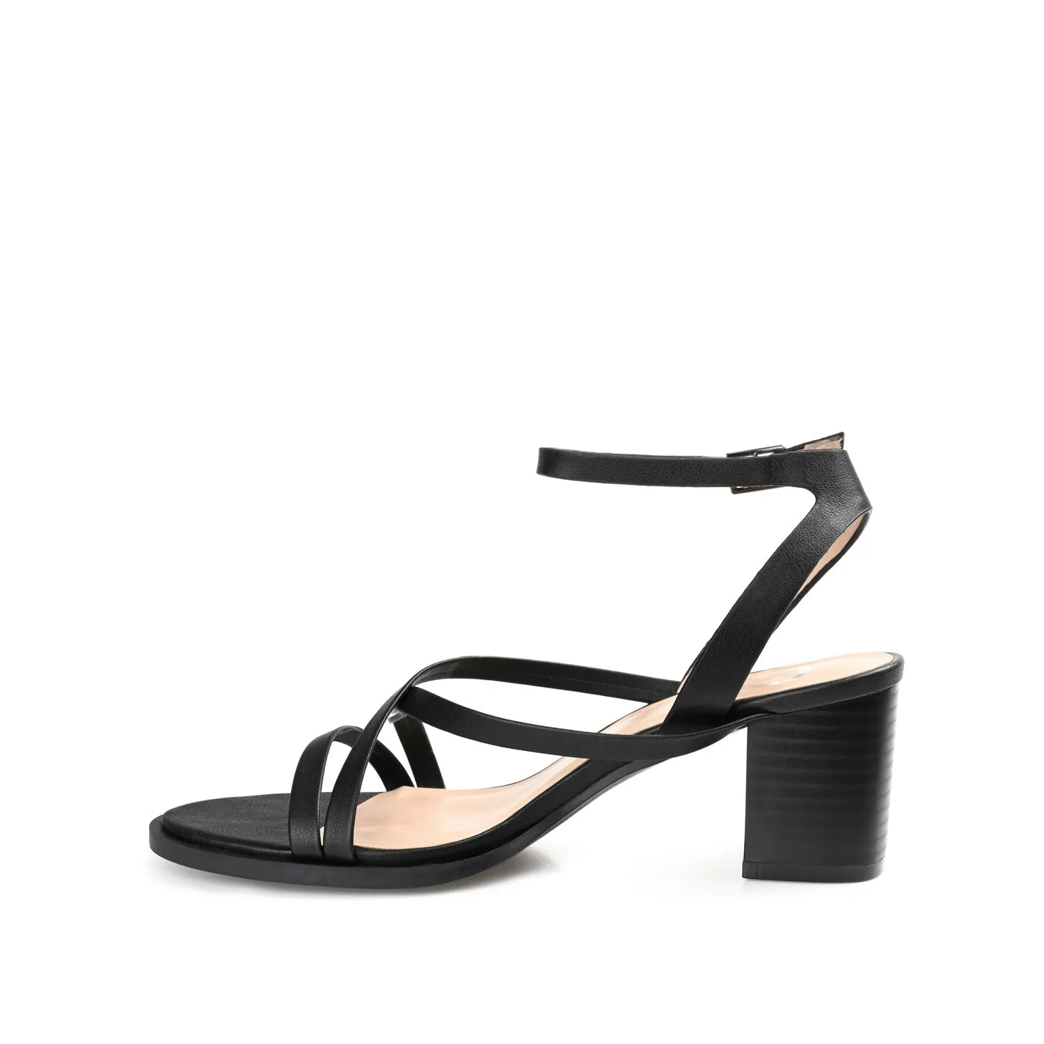 ANIKAH STRAPPY SANDALS IN FAUX LEATHER buckle snap