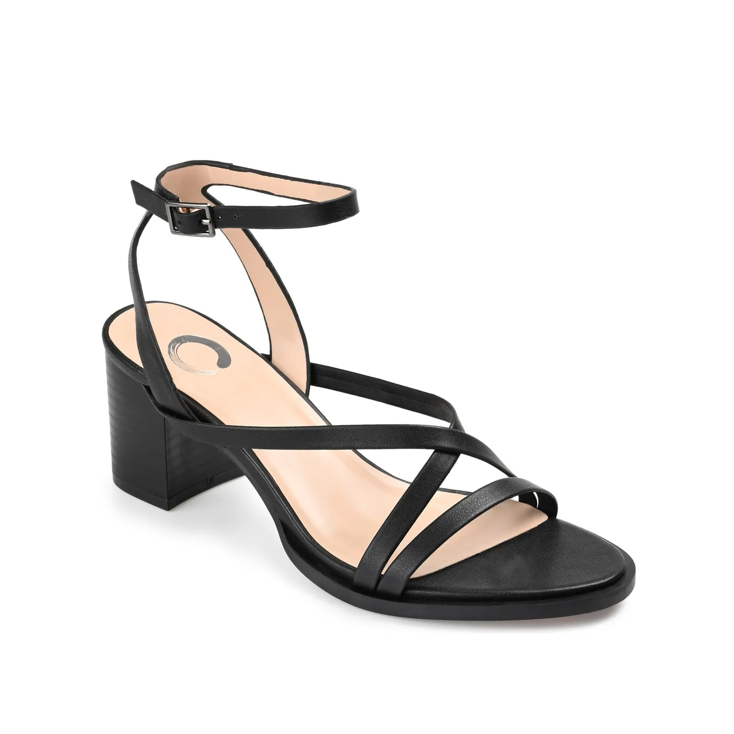 ANIKAH STRAPPY SANDALS IN FAUX LEATHER buckle snap