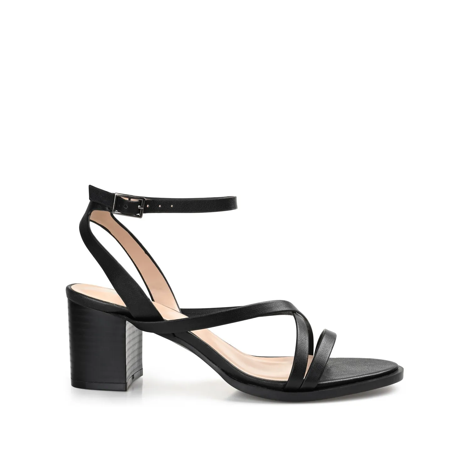 ANIKAH STRAPPY SANDALS IN FAUX LEATHER buckle snap