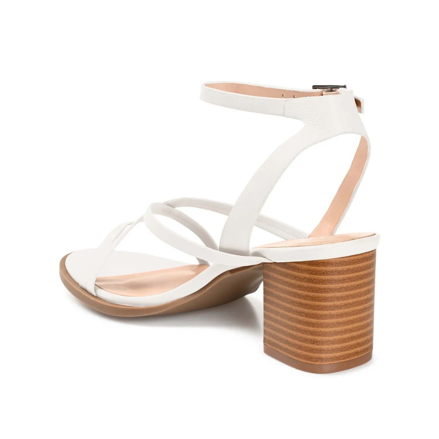 ANIKAH STRAPPY SANDALS IN FAUX LEATHER buckle snap
