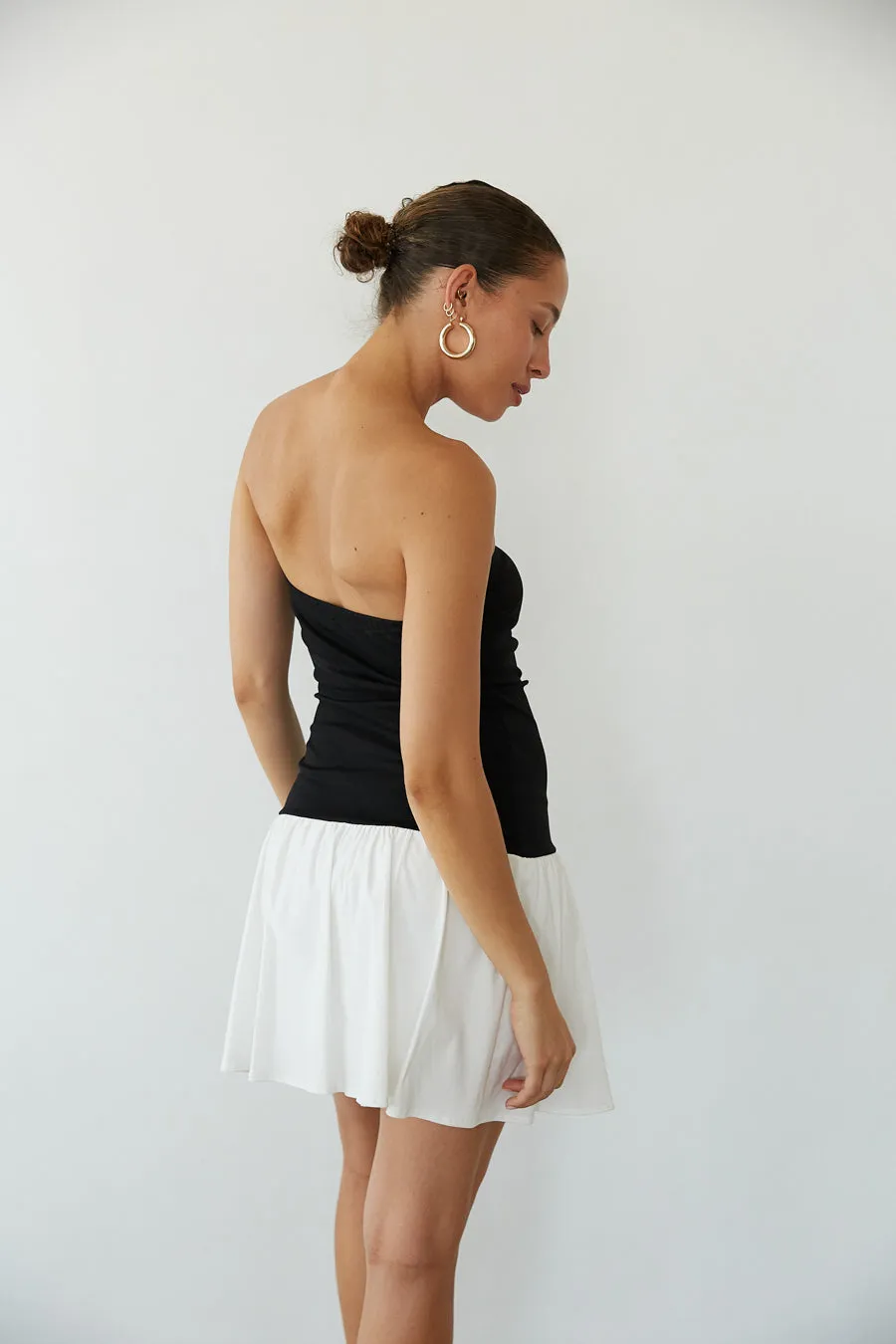 Anya Contrast Fit and Flare Mini Dress simple curve