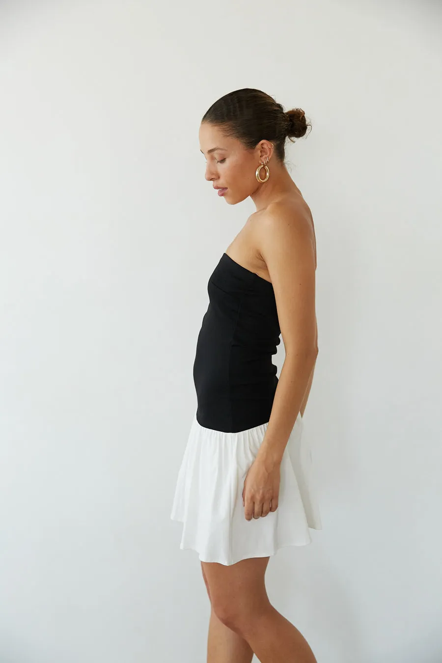 Anya Contrast Fit and Flare Mini Dress simple curve