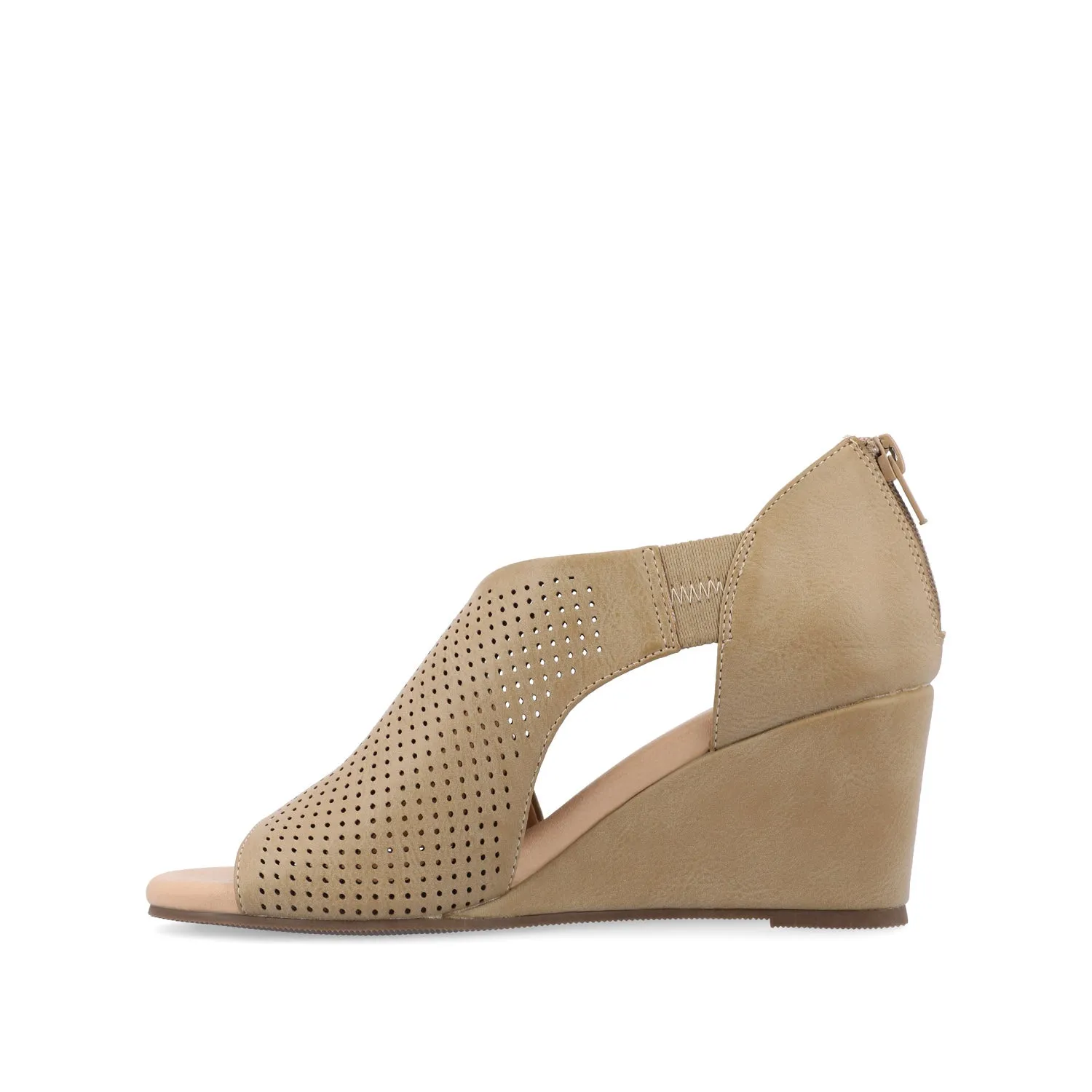 ARETHA WEDGE HEEL SANDALS IN FAUX LEATHER quiet breeze