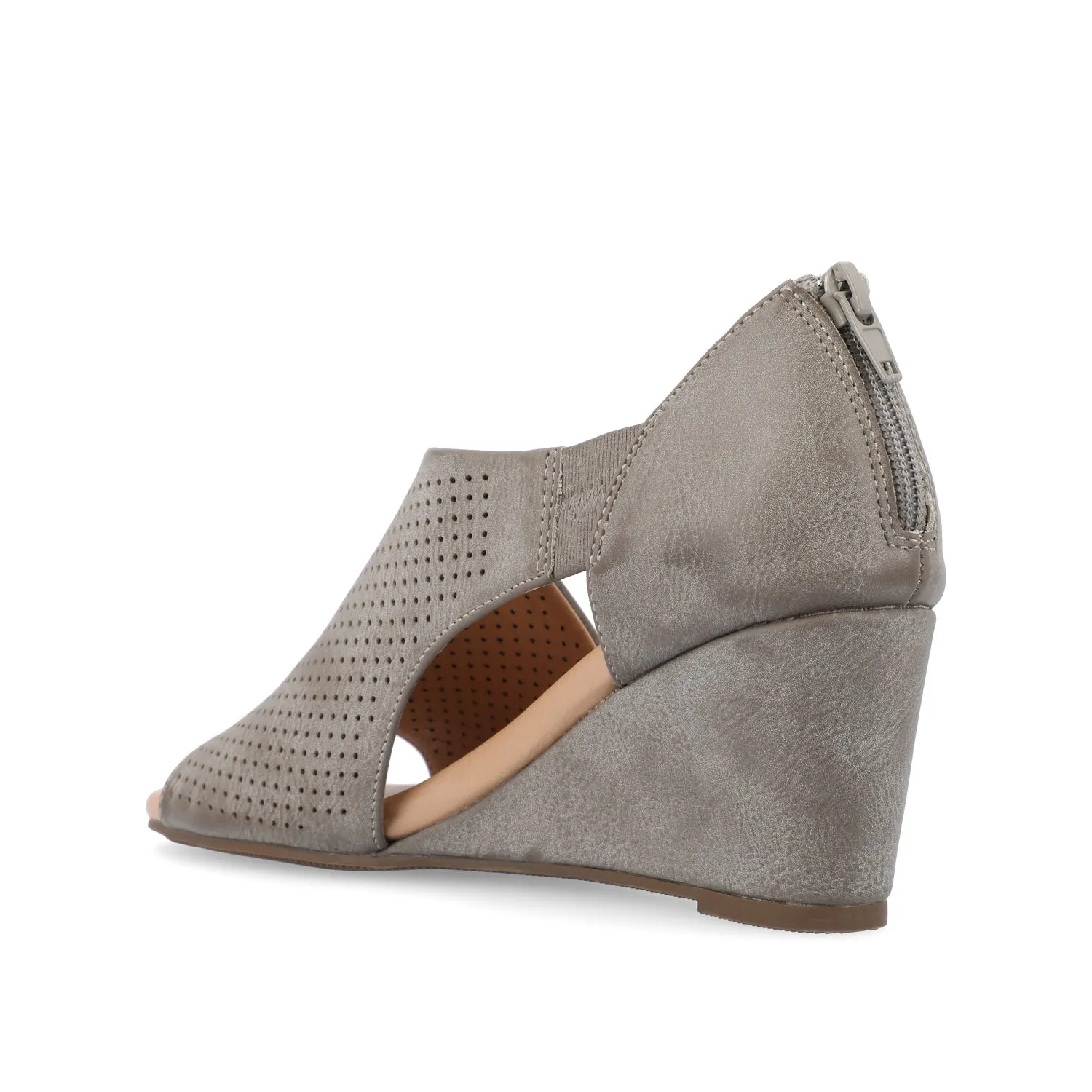 ARETHA WEDGE HEEL SANDALS IN FAUX LEATHER quiet breeze
