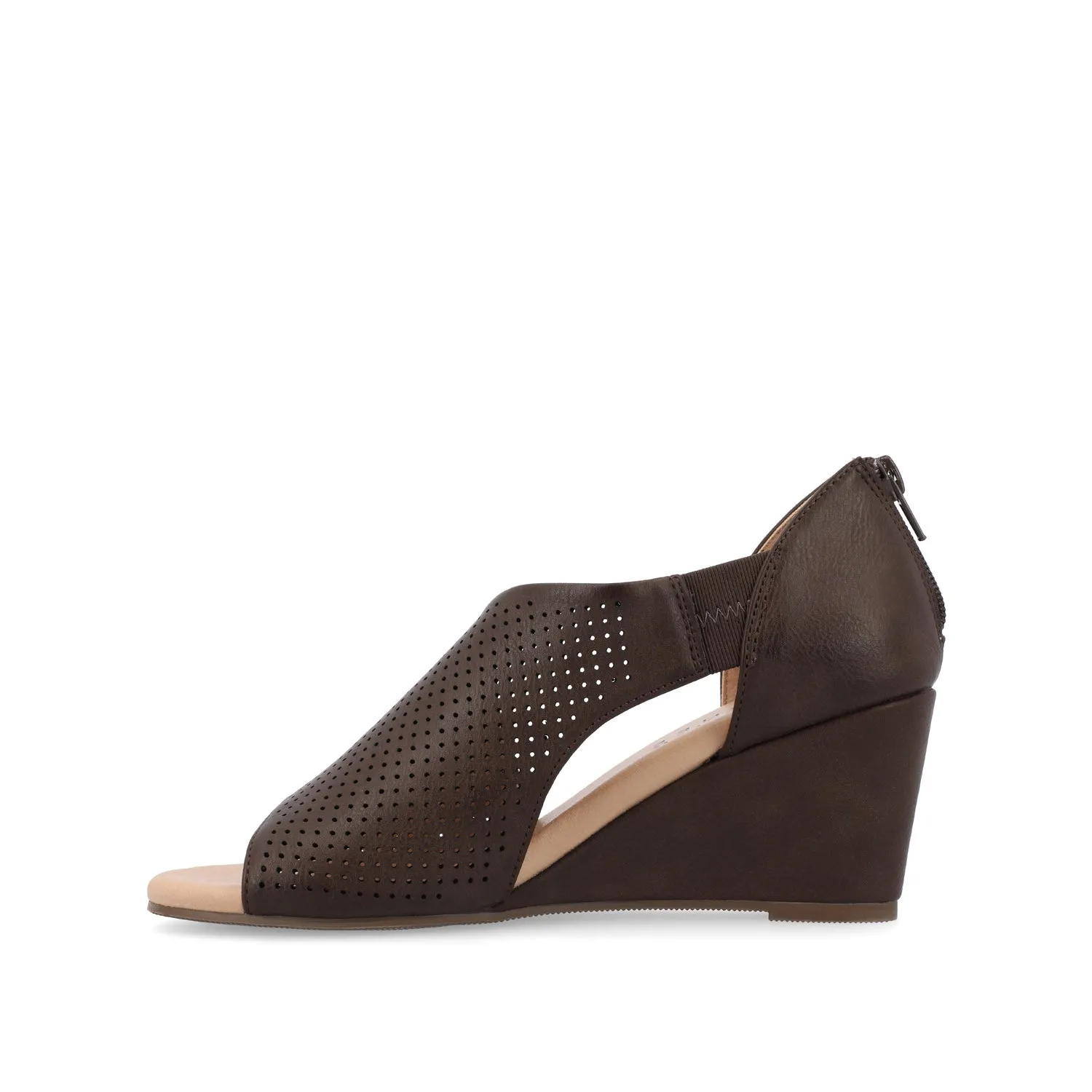 ARETHA WEDGE HEEL SANDALS IN FAUX LEATHER quiet breeze