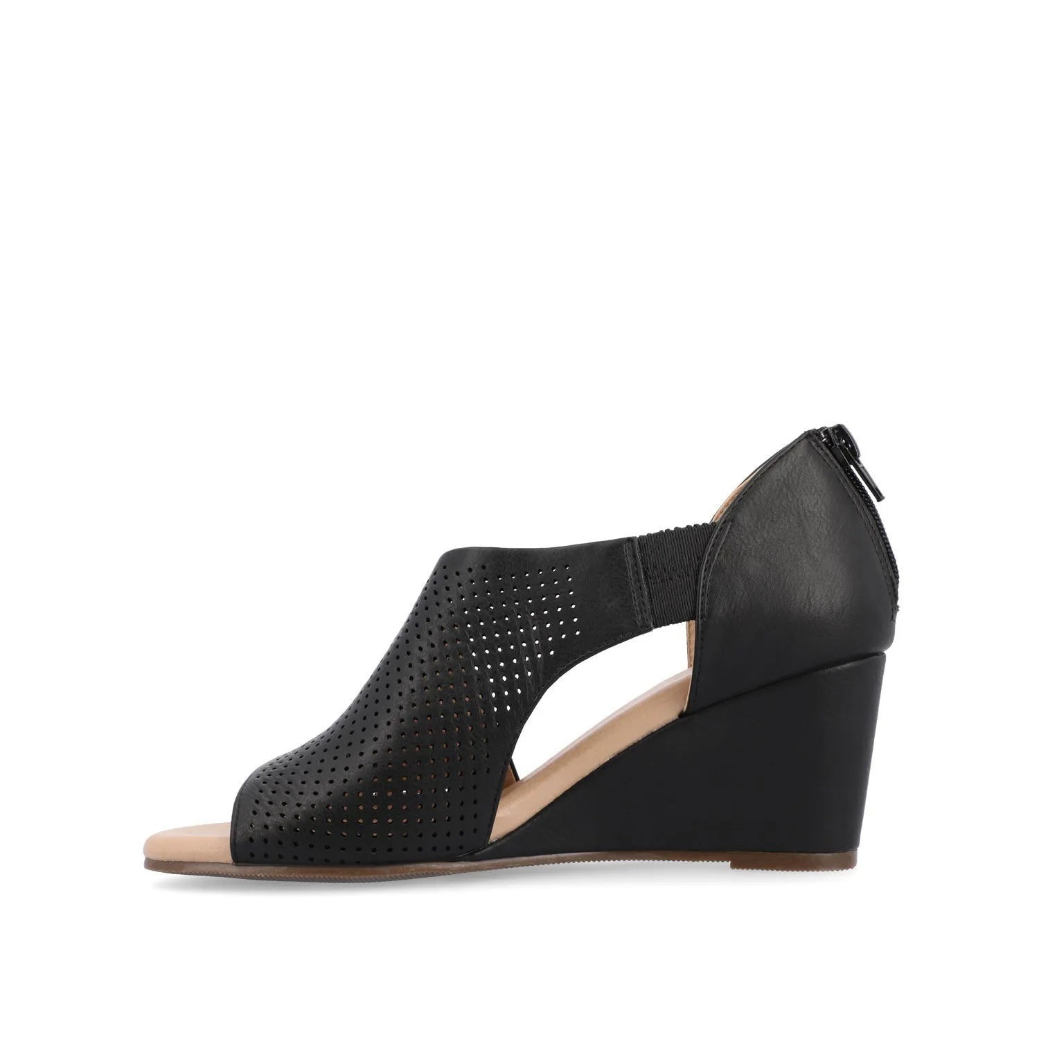 ARETHA WEDGE HEEL SANDALS IN FAUX LEATHER quiet breeze