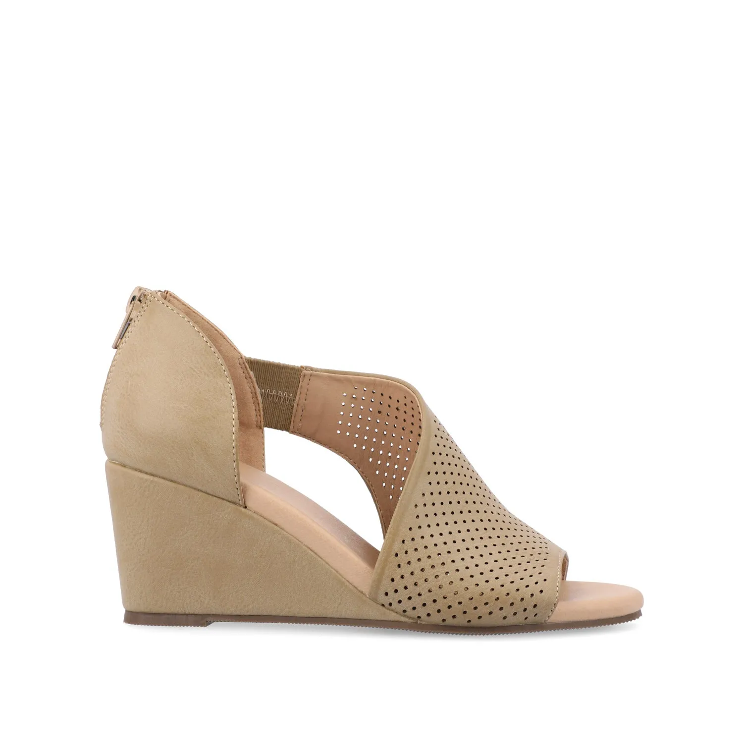 ARETHA WEDGE HEEL SANDALS IN FAUX LEATHER quiet breeze