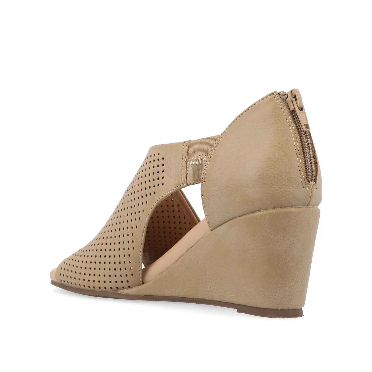 ARETHA WEDGE HEEL SANDALS IN FAUX LEATHER quiet breeze