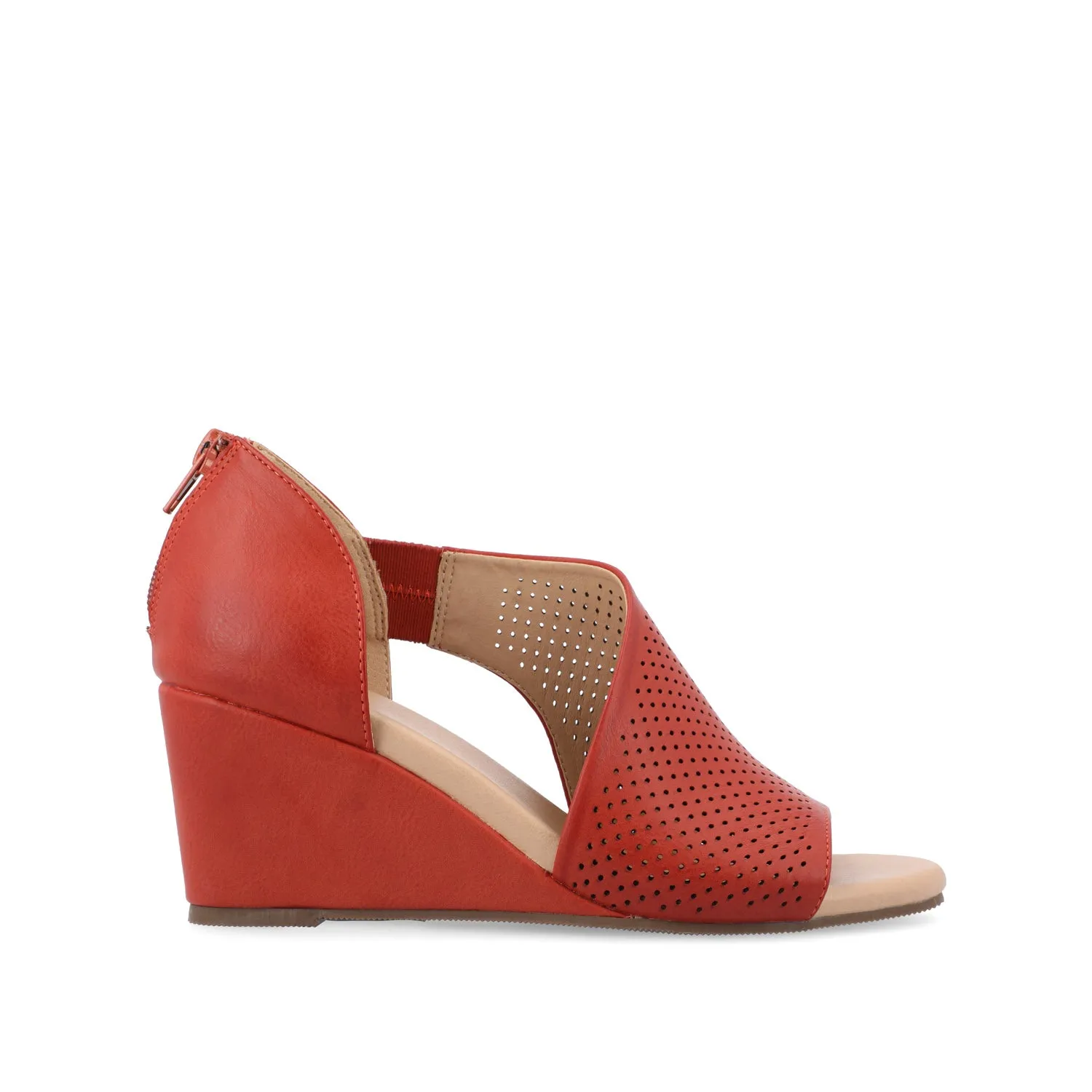 ARETHA WEDGE HEEL SANDALS IN FAUX LEATHER quiet breeze