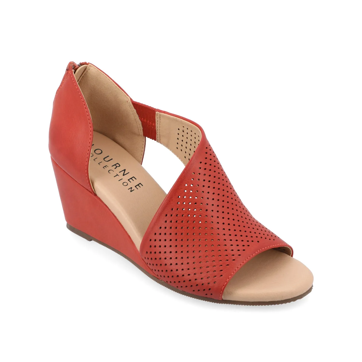 ARETHA WEDGE HEEL SANDALS IN FAUX LEATHER quiet breeze