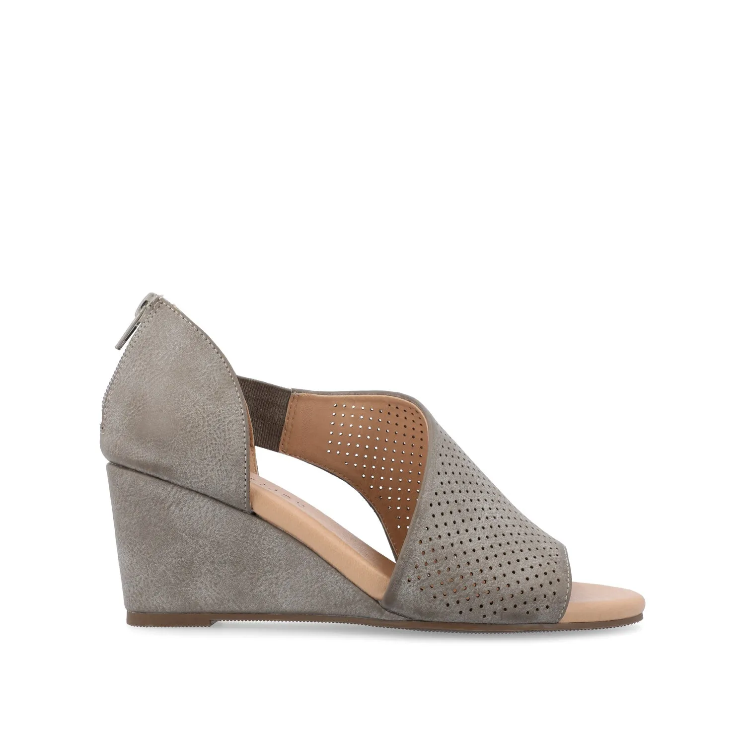 ARETHA WEDGE HEEL SANDALS IN FAUX LEATHER quiet breeze