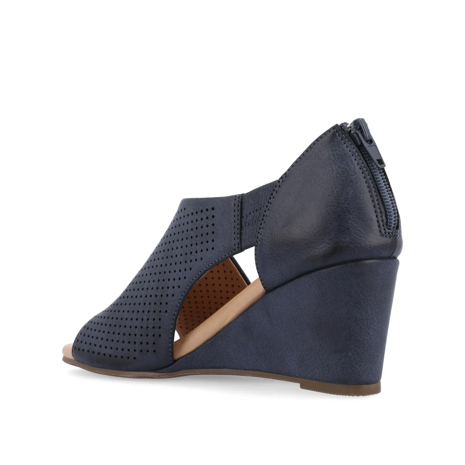 ARETHA WEDGE HEEL SANDALS IN FAUX LEATHER quiet breeze