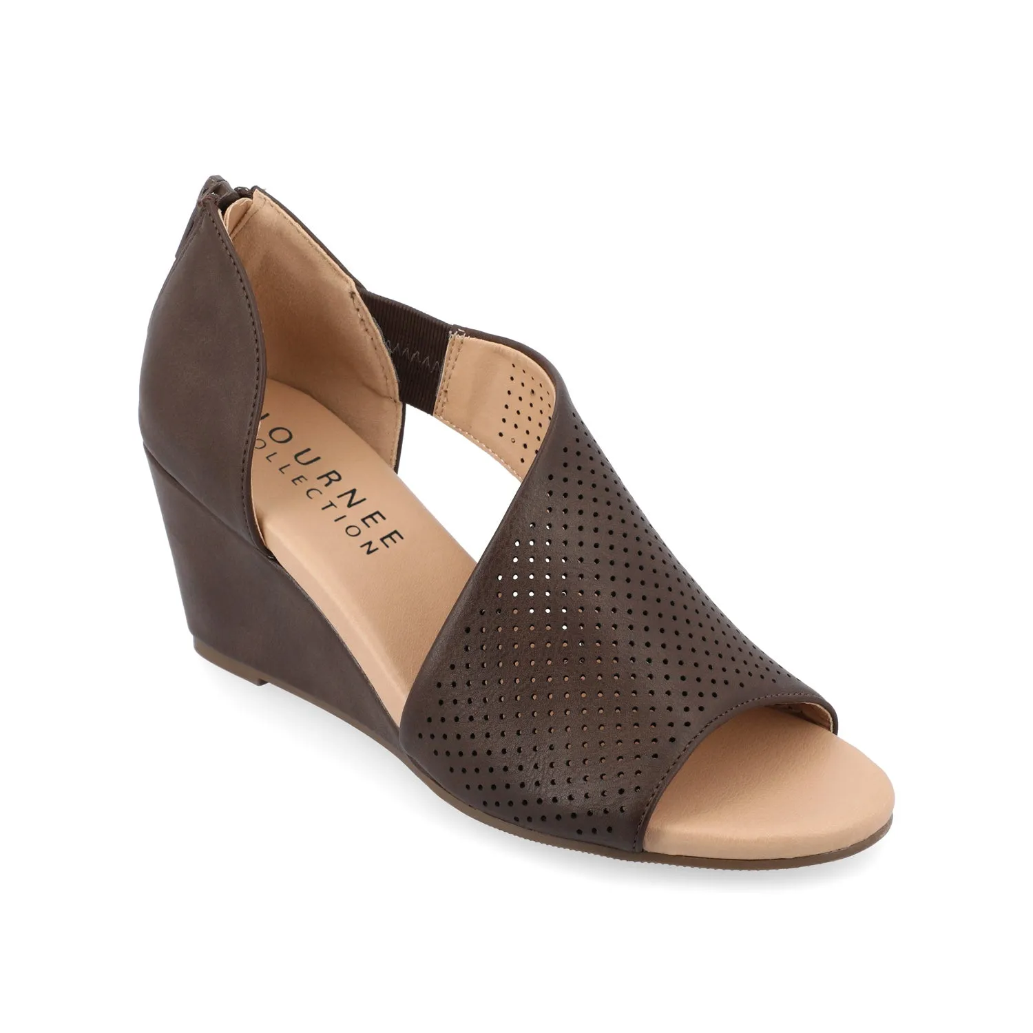 ARETHA WEDGE HEEL SANDALS IN FAUX LEATHER quiet breeze