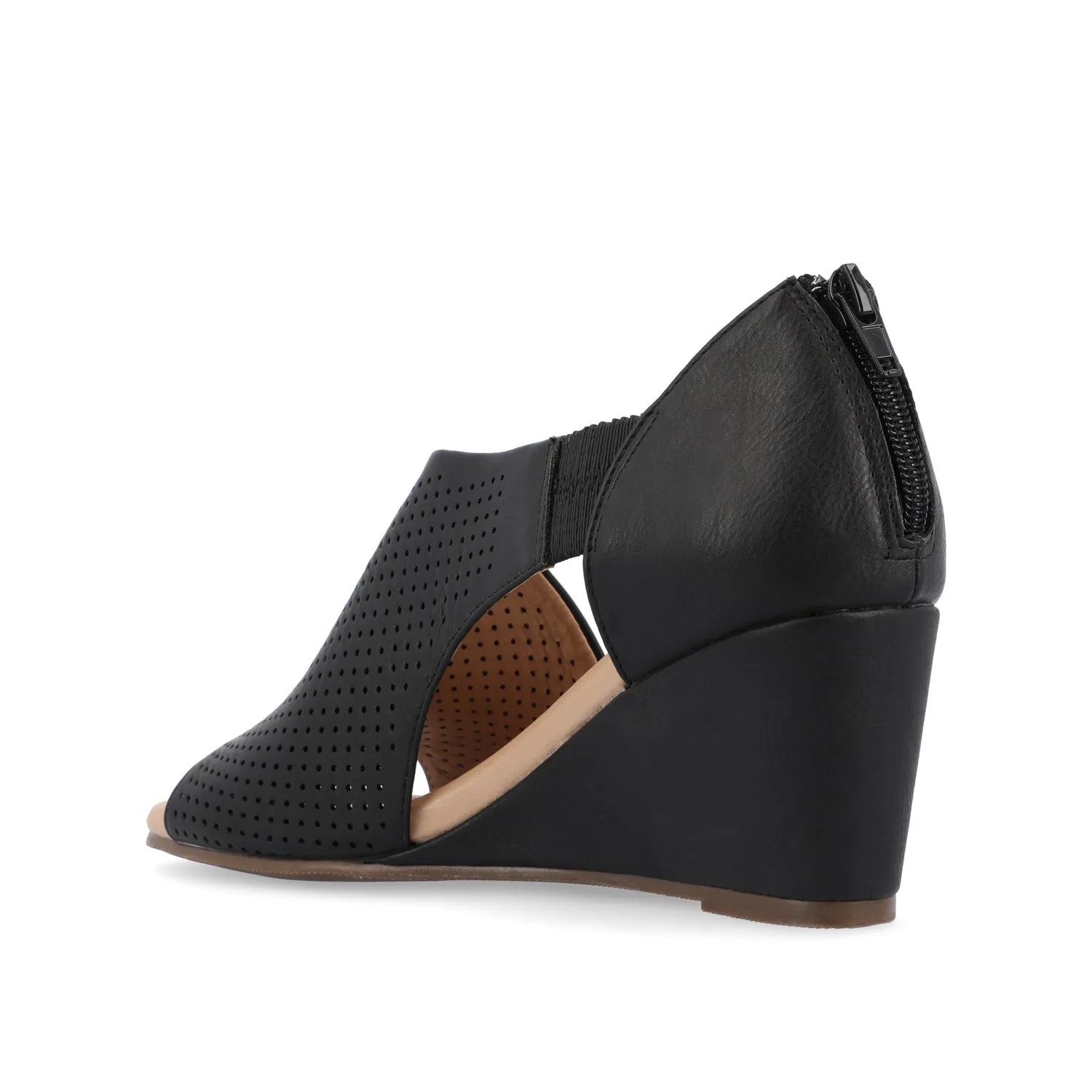 ARETHA WEDGE HEEL SANDALS IN FAUX LEATHER quiet breeze