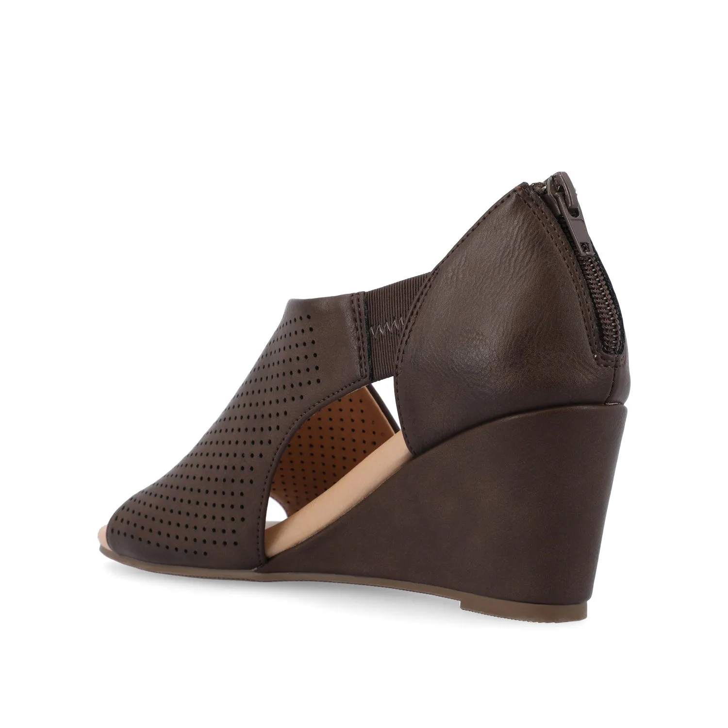 ARETHA WEDGE HEEL SANDALS IN FAUX LEATHER quiet breeze