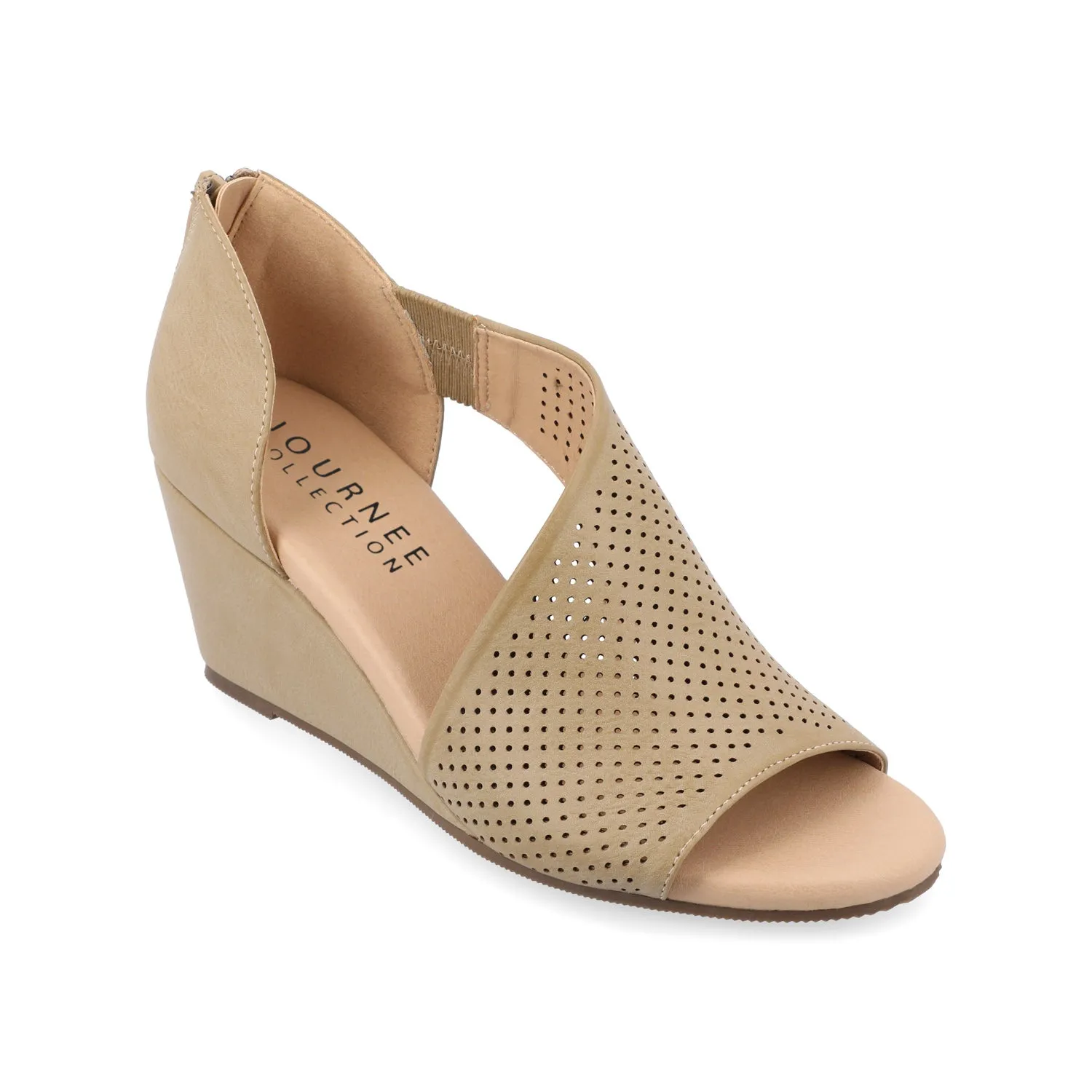 ARETHA WEDGE HEEL SANDALS IN FAUX LEATHER quiet breeze