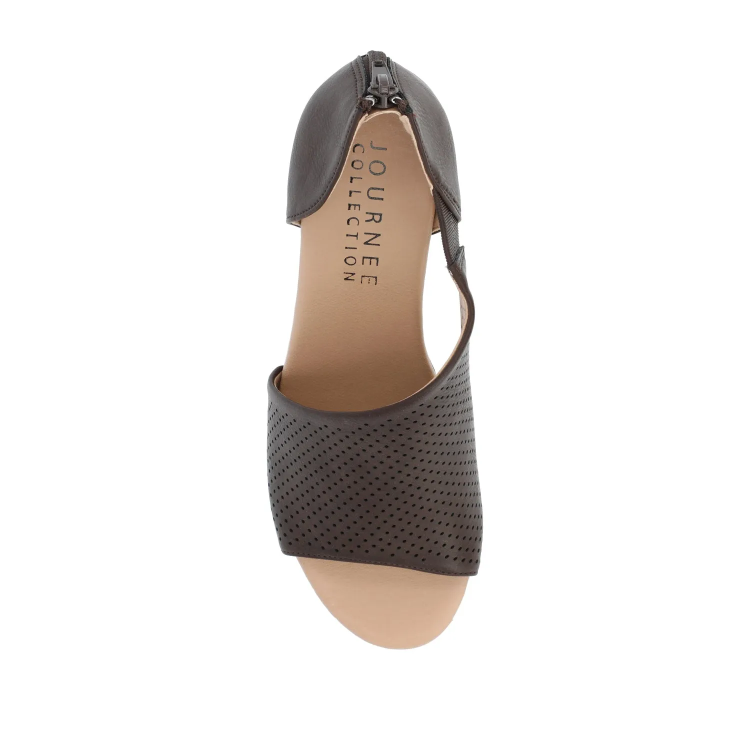 ARETHA WEDGE HEEL SANDALS IN FAUX LEATHER quiet breeze