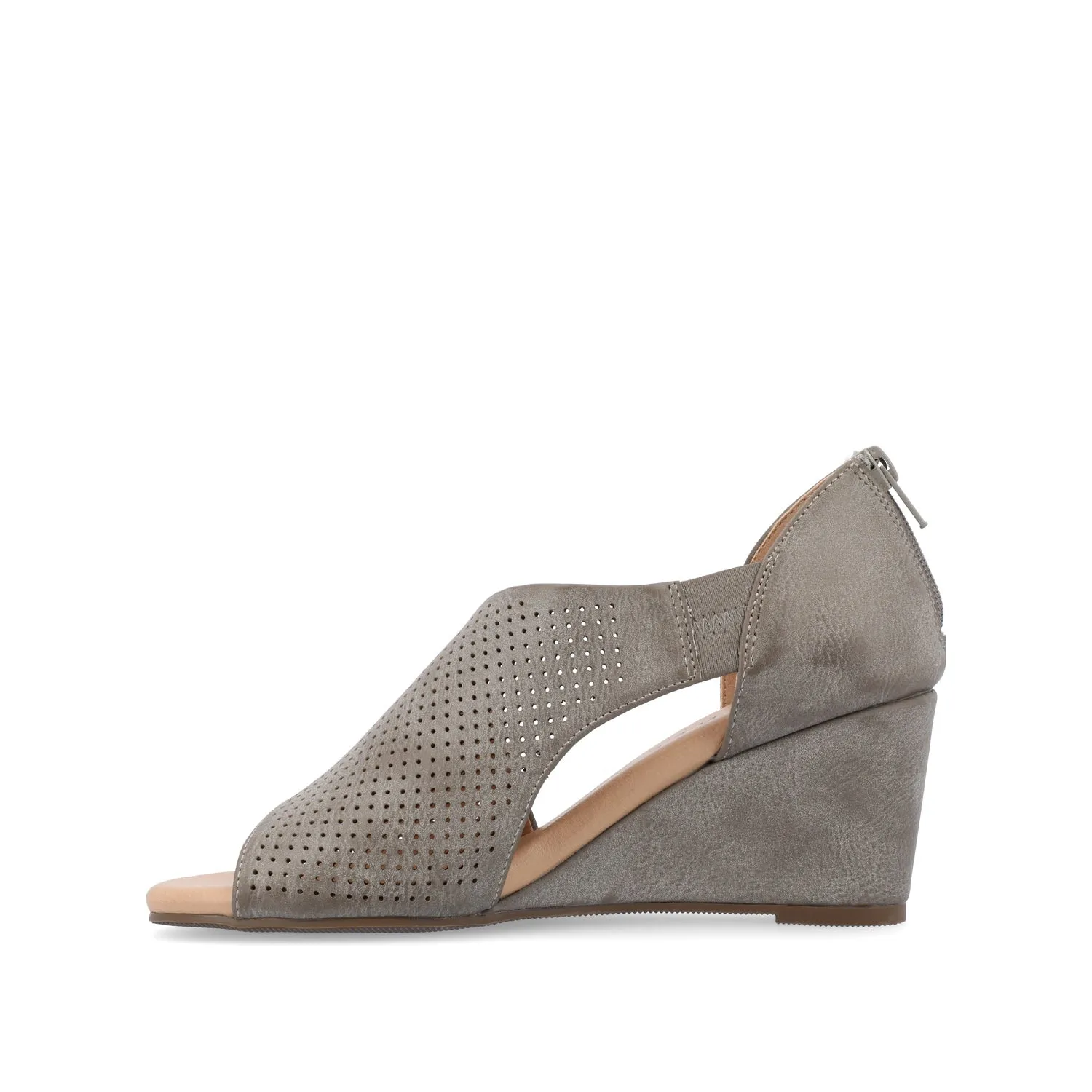 ARETHA WEDGE HEEL SANDALS IN FAUX LEATHER quiet breeze