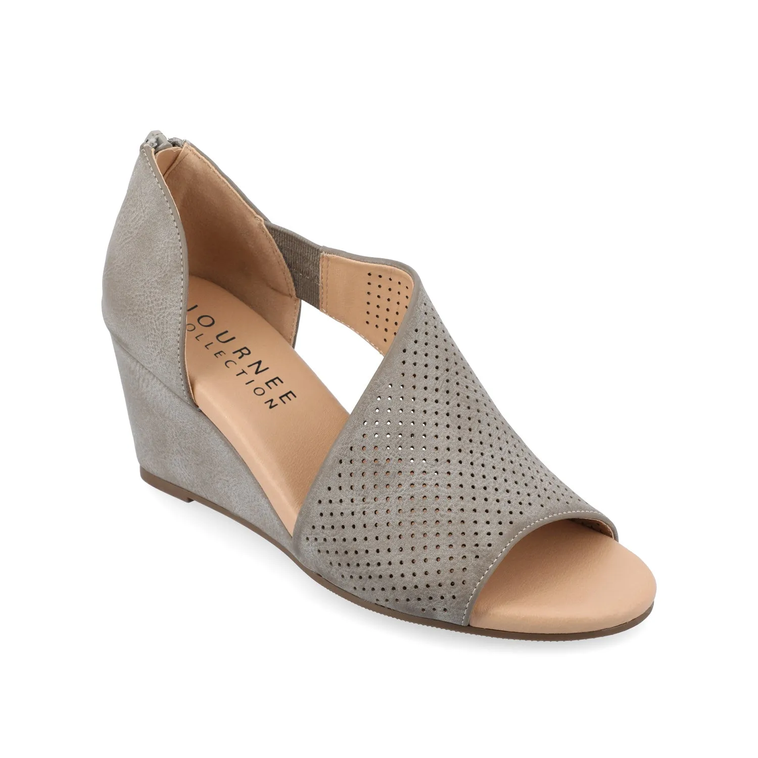 ARETHA WEDGE HEEL SANDALS IN FAUX LEATHER quiet breeze