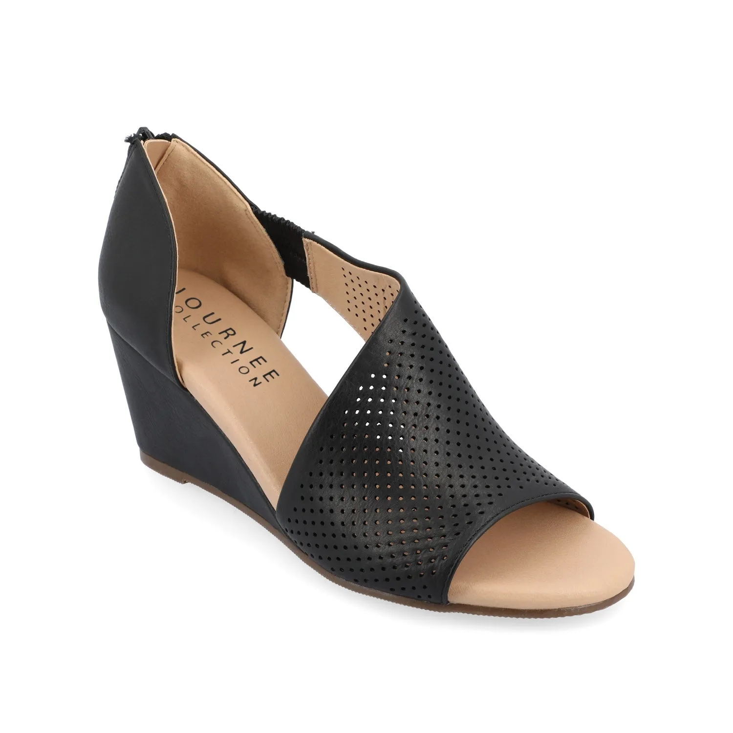 ARETHA WEDGE HEEL SANDALS IN FAUX LEATHER quiet breeze
