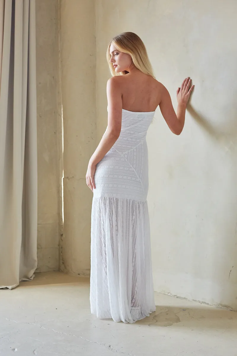 Ariana Strapless Lace Maxi Dress knit fall