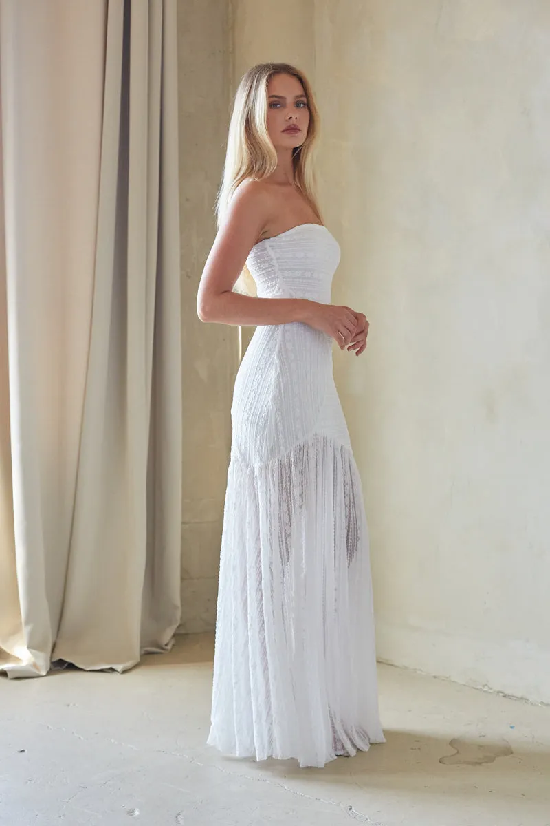 Ariana Strapless Lace Maxi Dress knit fall