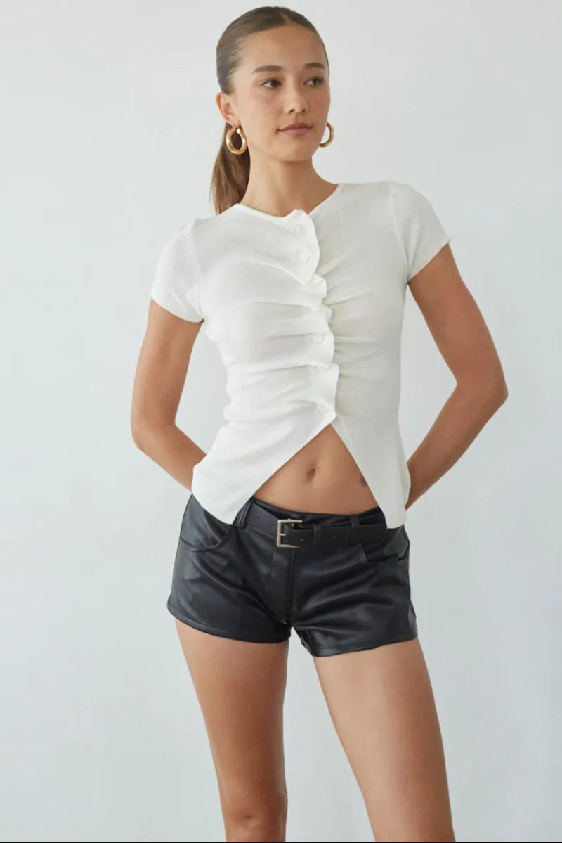 Arley Leather Belted Shorts weekend go