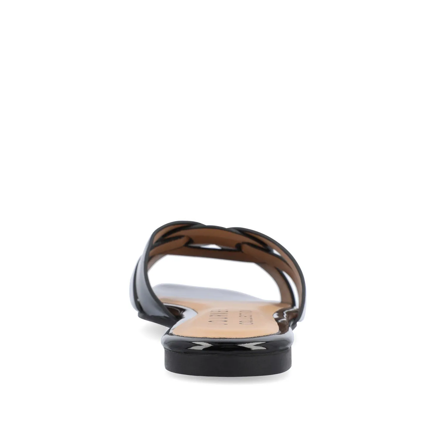 ARRINA BASIC PATENT SLIDE SANDALS IN WIDE lake vibe
