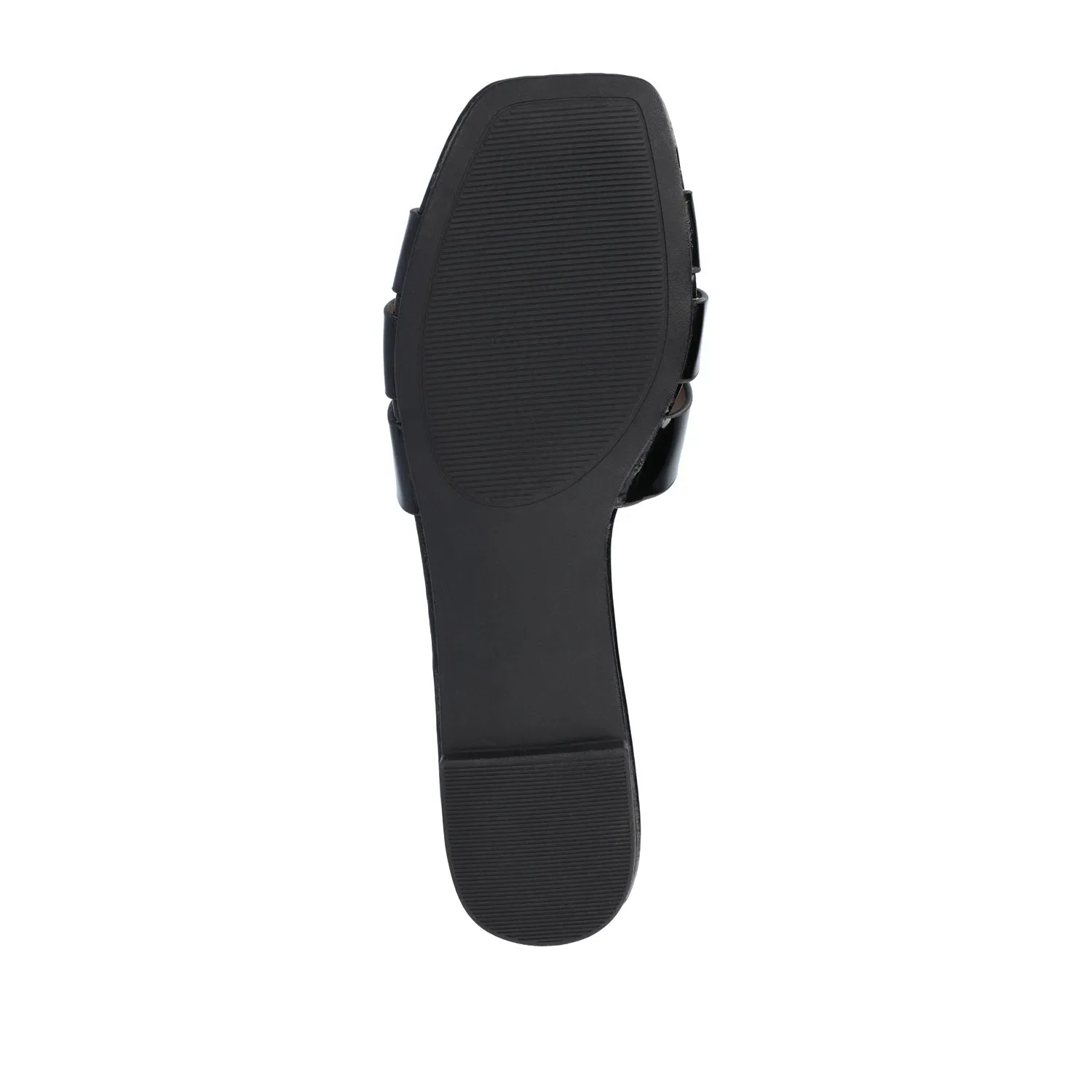 ARRINA BASIC PATENT SLIDE SANDALS IN WIDE lake vibe