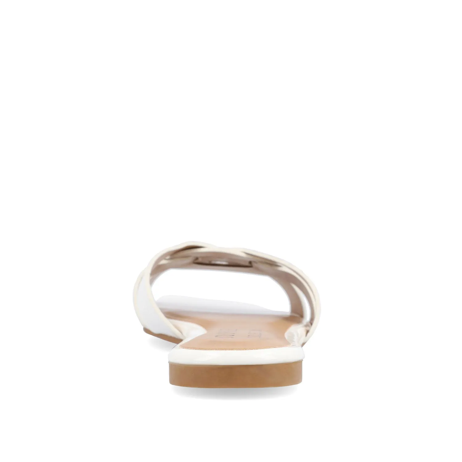 ARRINA BASIC PATENT SLIDE SANDALS IN WIDE lake vibe