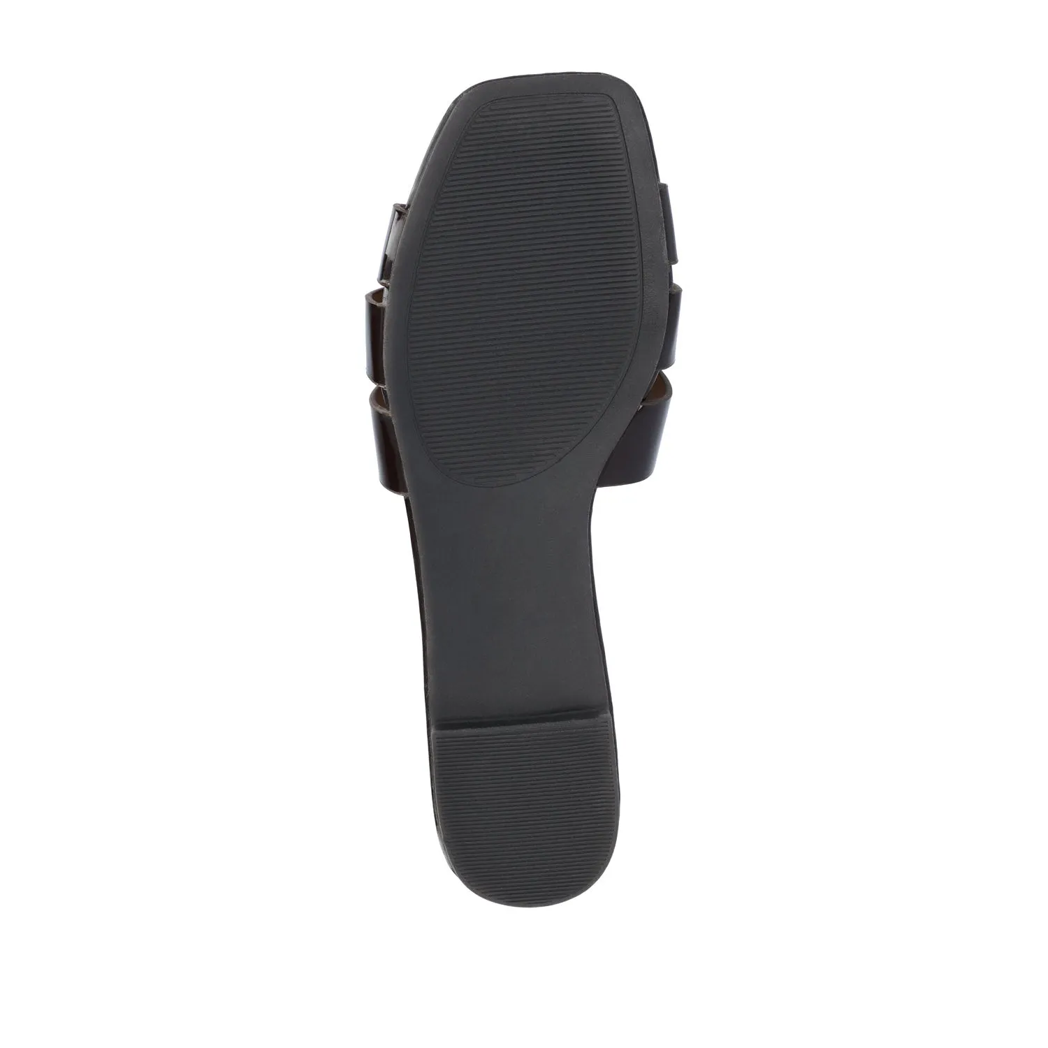 ARRINA BASIC PATENT SLIDE SANDALS IN WIDE lake vibe