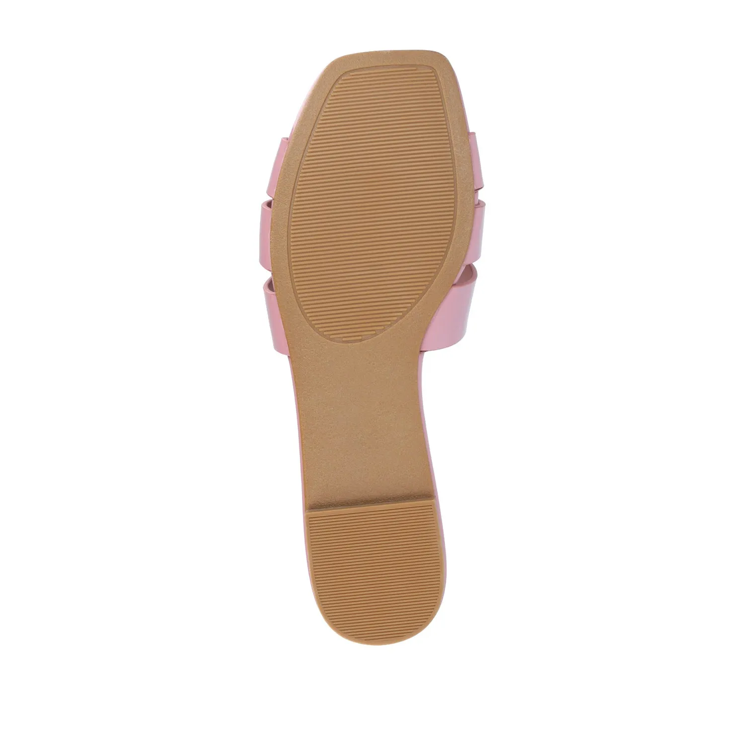 ARRINA BASIC PATENT SLIDE SANDALS IN WIDE lake vibe