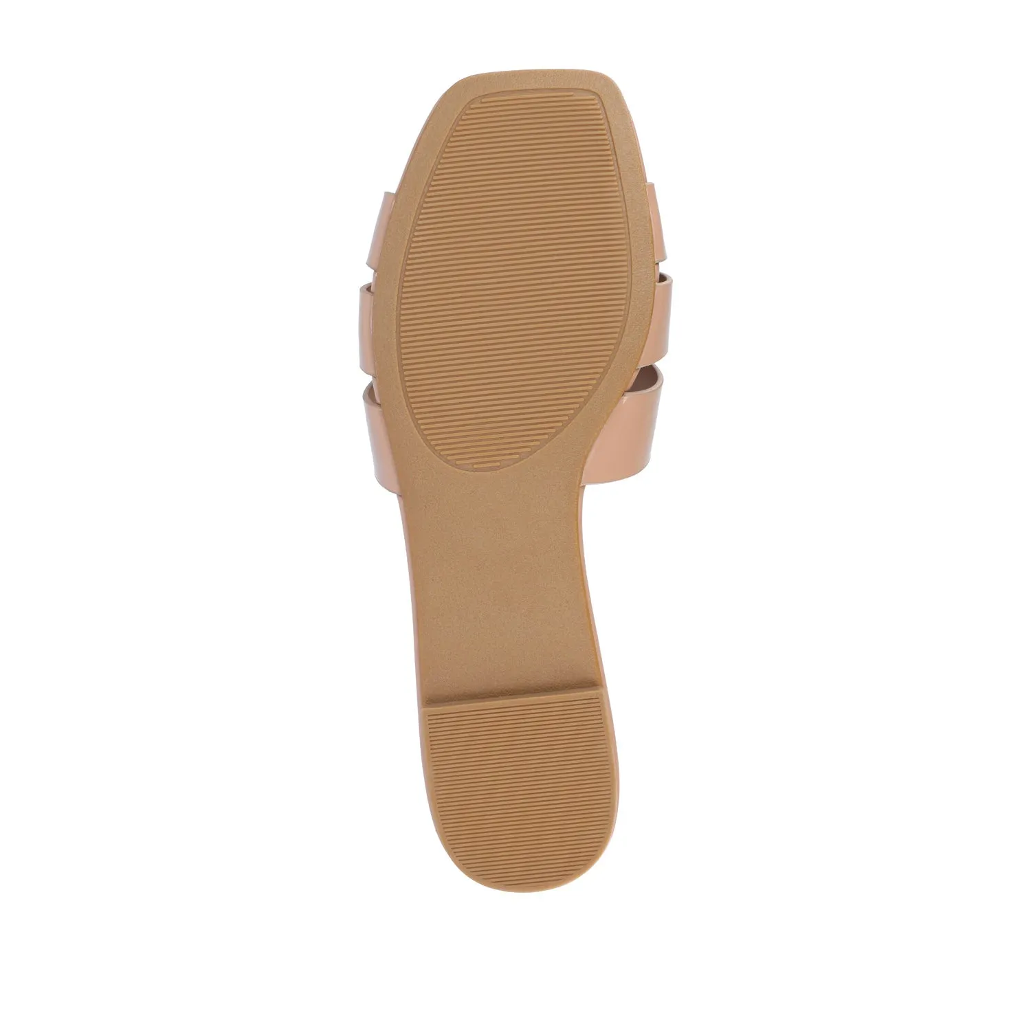 ARRINA BASIC PATENT SLIDE SANDALS IN WIDE lake vibe