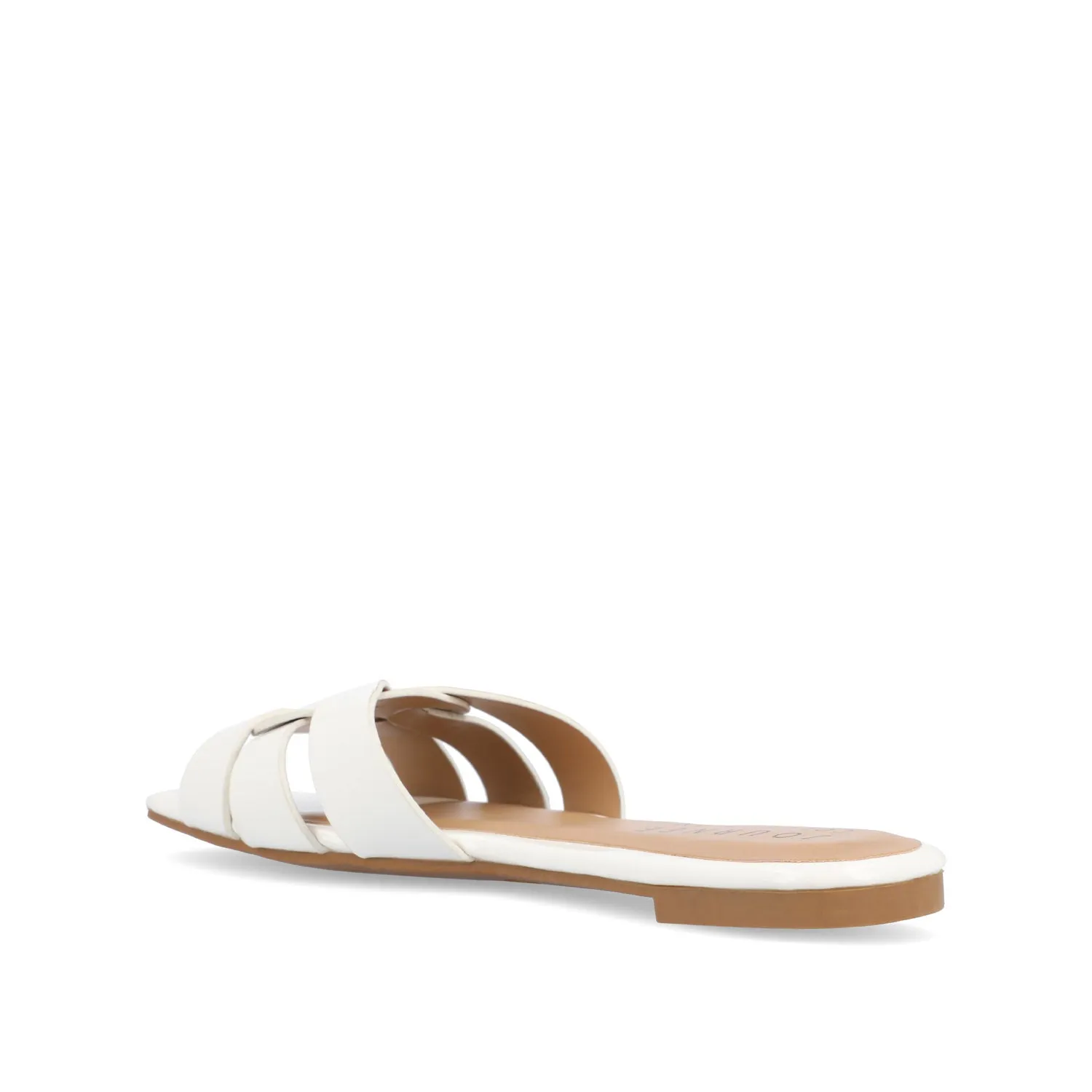 ARRINA BASIC PATENT SLIDE SANDALS IN WIDE lake vibe