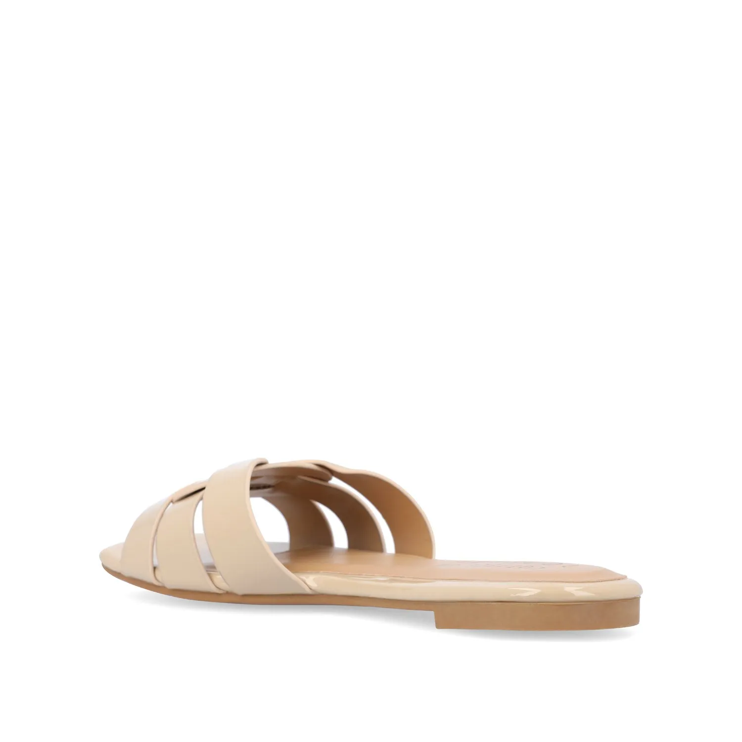 ARRINA SLIDE SANDALS IN BASIC PATENT strap slim
