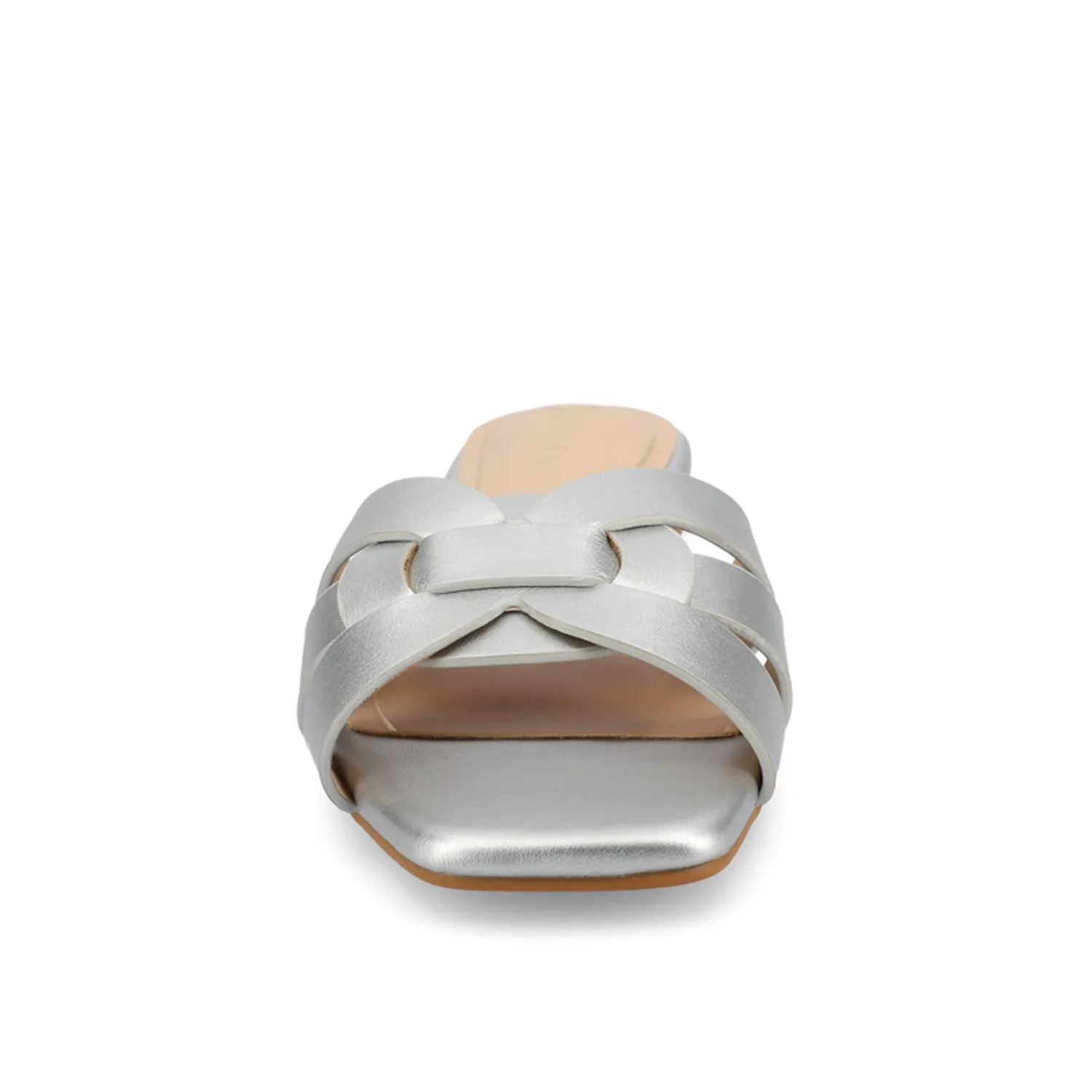 ARRINA SLIDE SANDALS IN BASIC PATENT strap slim