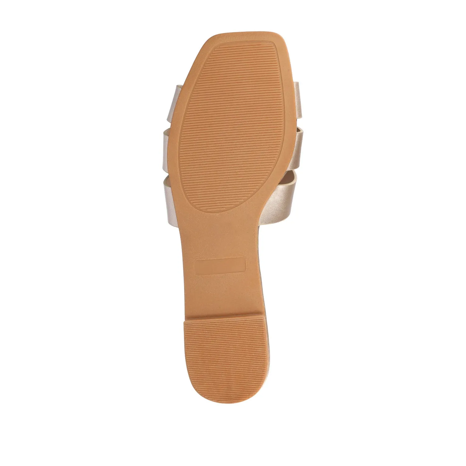 ARRINA SLIDE SANDALS IN BASIC PATENT strap slim