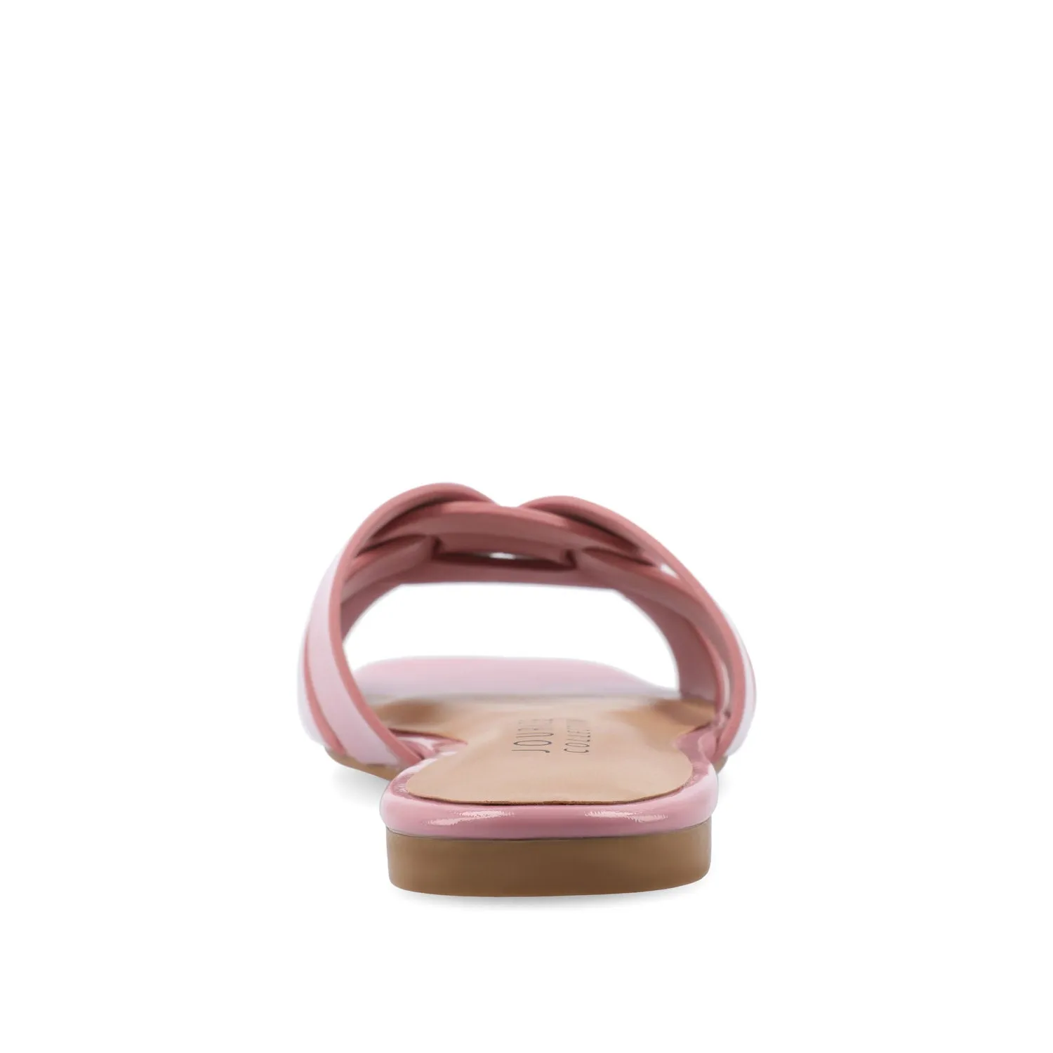 ARRINA SLIDE SANDALS IN STATEMENT PATENT sunny skin