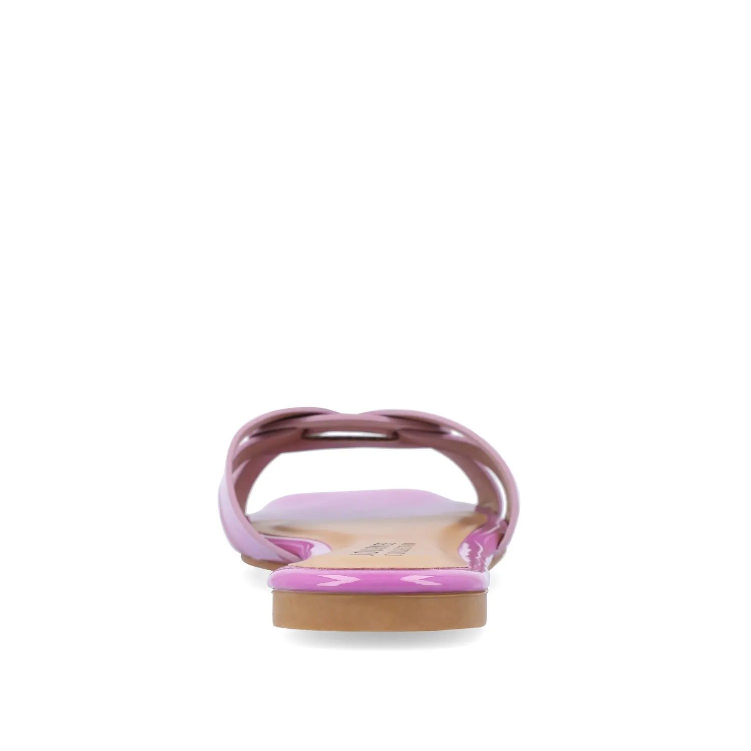 ARRINA SLIDE SANDALS IN STATEMENT PATENT sunny skin
