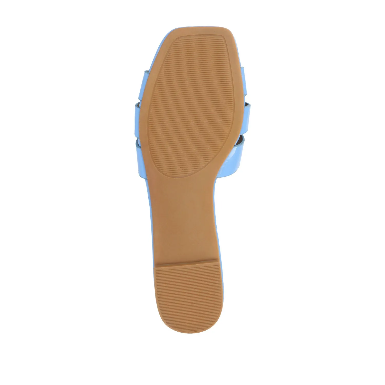 ARRINA STATEMENT PATENT SLIDE SANDALS IN WIDE breeze foot