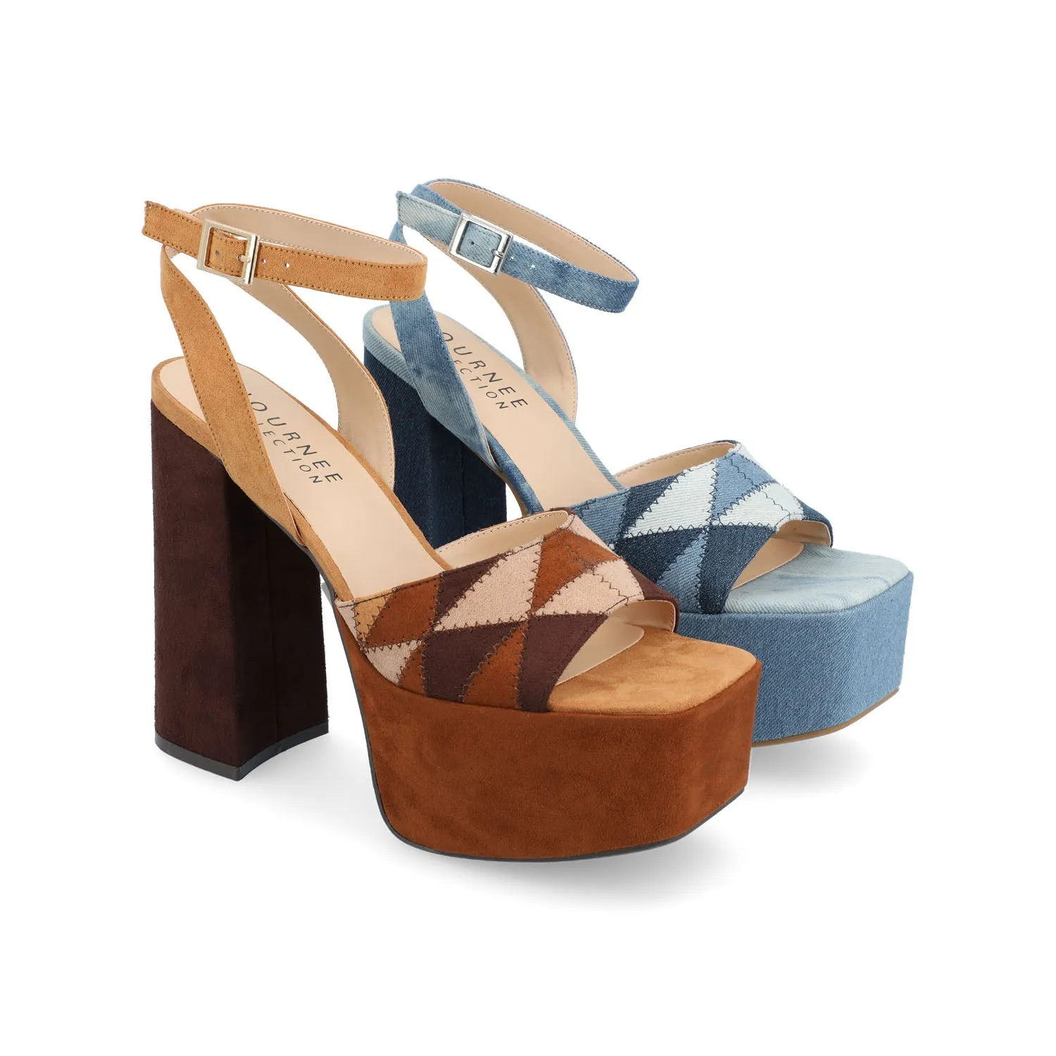 ASHERBY STRAPPY HEELED SANDALS IN FABRIC fall step
