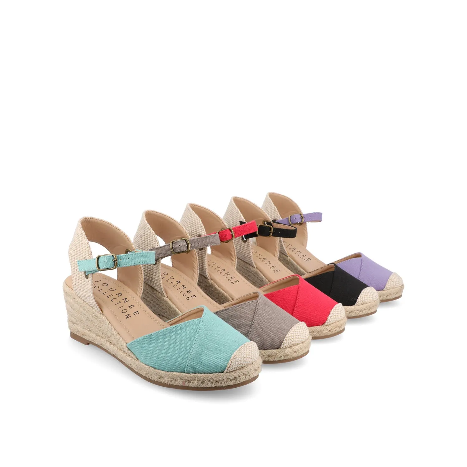 ASHLYN ESPADRILLE WEDGE SANDALS IN CANVAS glow skin