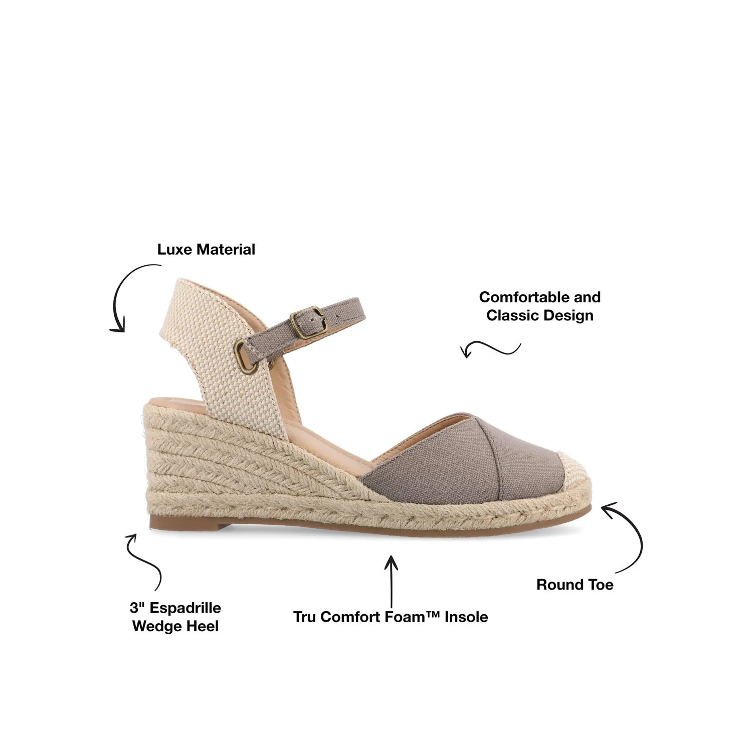 ASHLYN ESPADRILLE WEDGE SANDALS IN WIDE arch hug