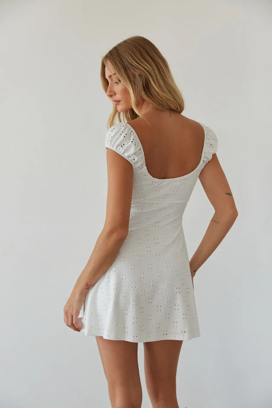 Aspen Eyelet Mini Dress calm move