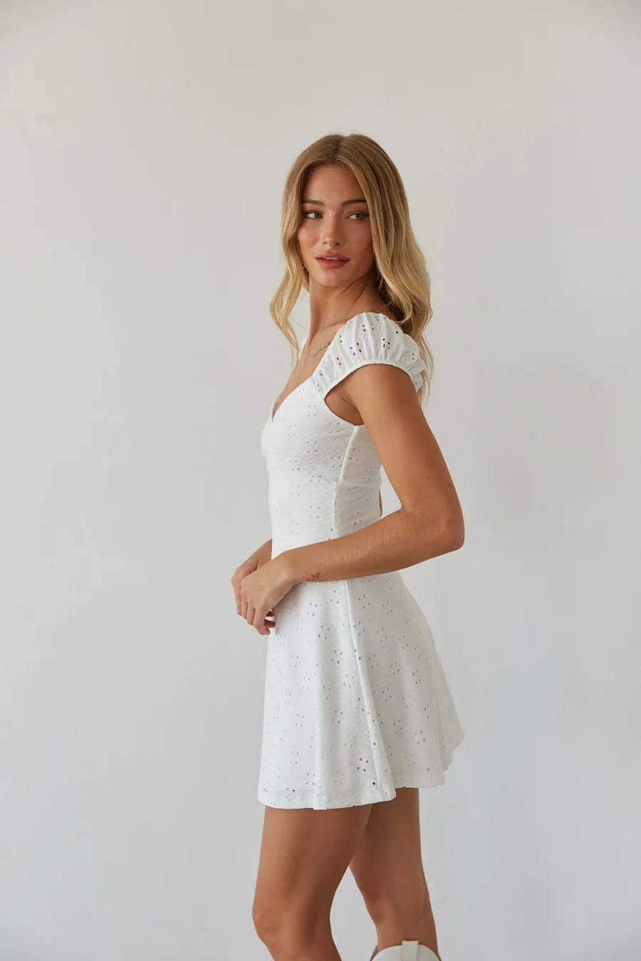 Aspen Eyelet Mini Dress calm move