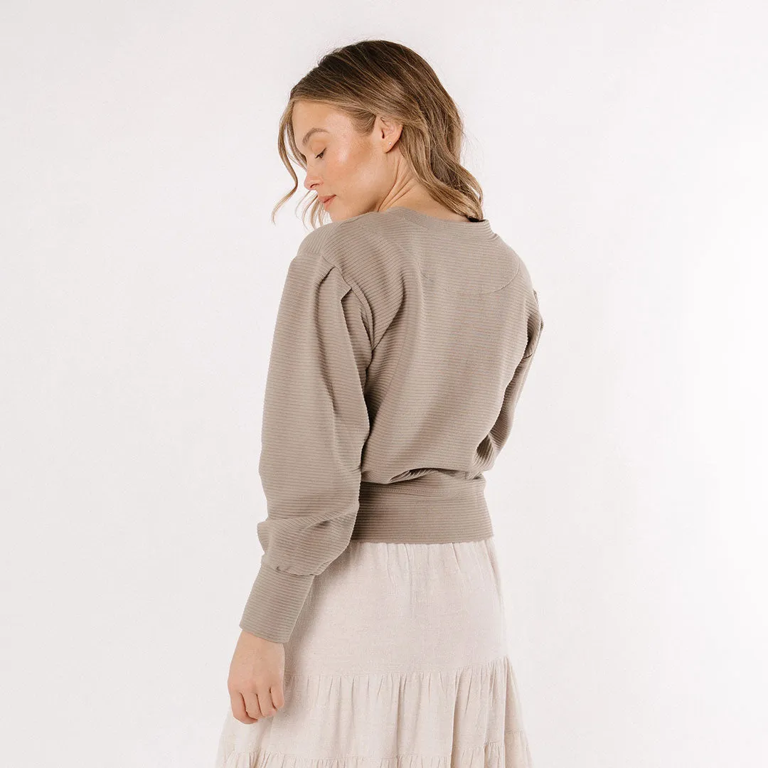 Atlas Ribbed Sweater, Chestnut minimal tone