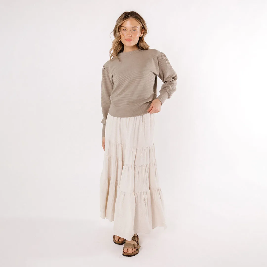 Atlas Ribbed Sweater, Chestnut minimal tone