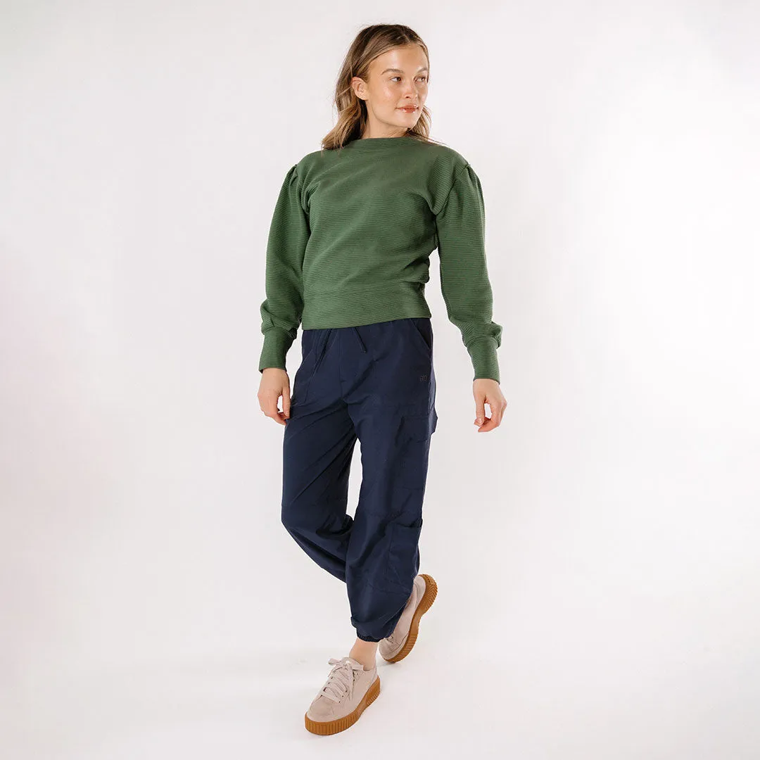 Atlas Ribbed Sweater, Emerald tall ease