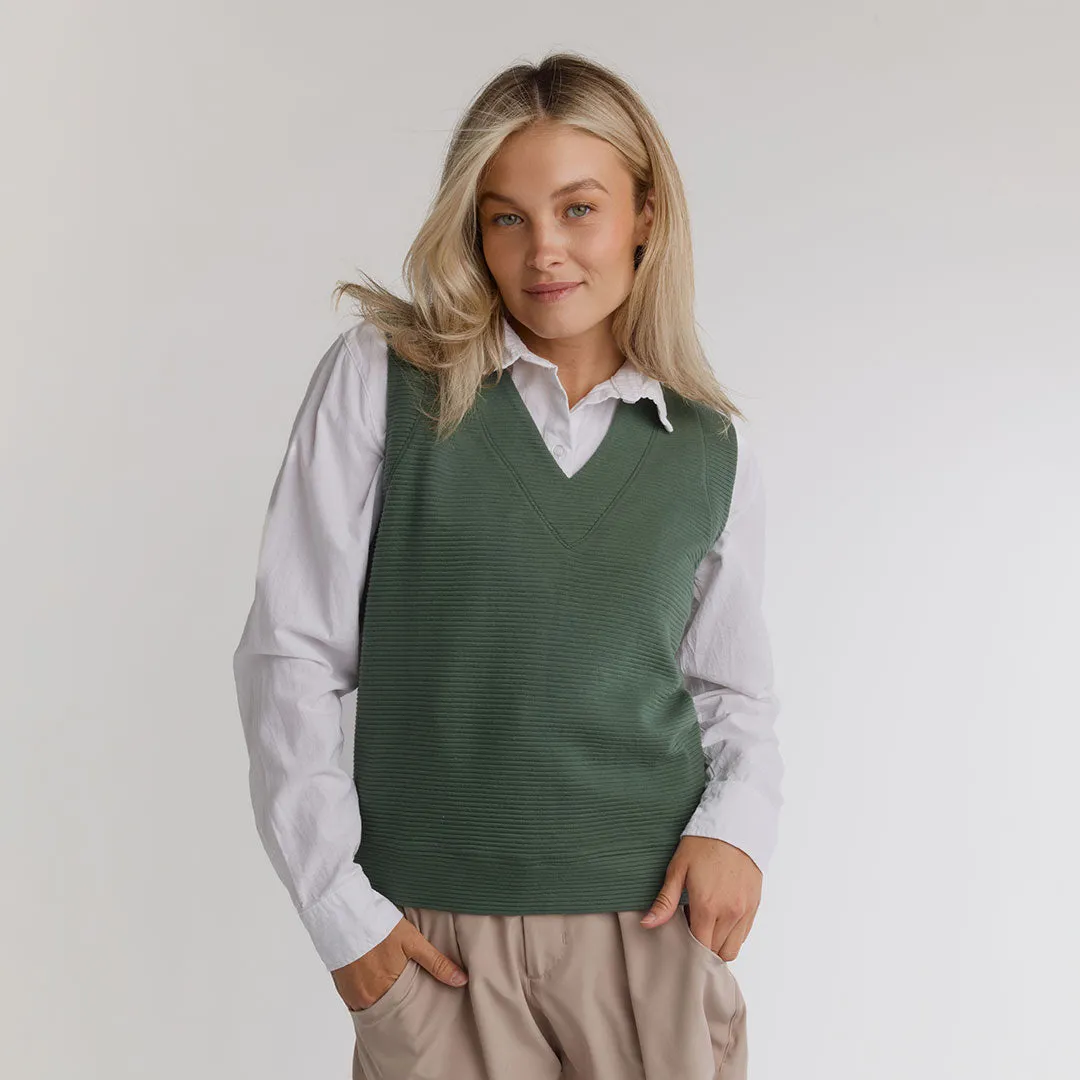 Atlas Ribbed Vest, Green korean cute
